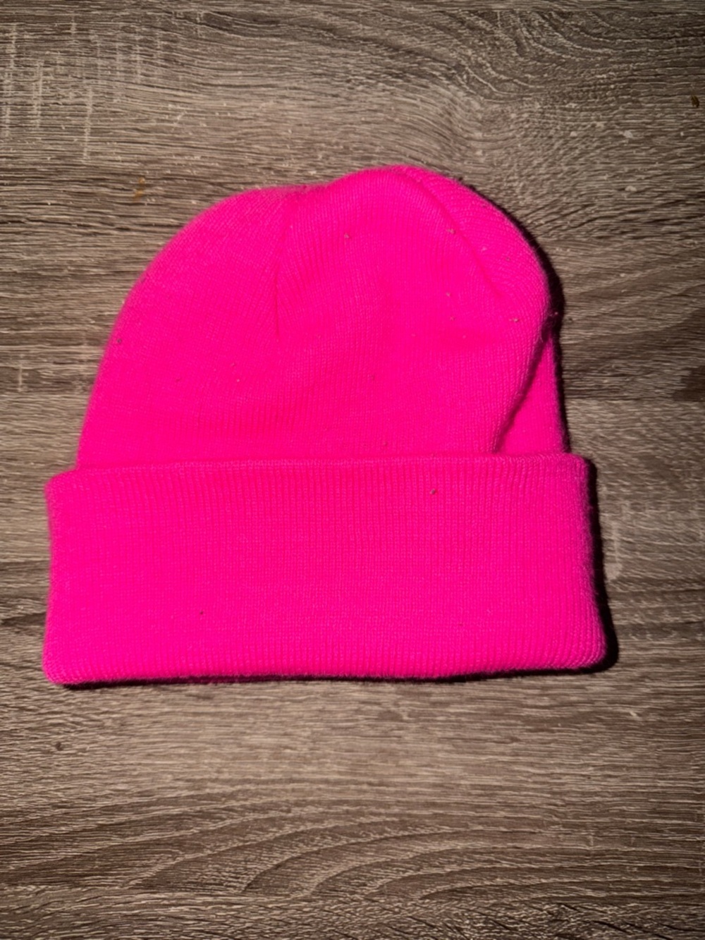 Bright Neon Pink Folded Beanie